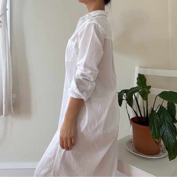 Frank And Eileen 100% Organic Cotton Rory White Maxi Shirt Dress Size XS - Picture 5 of 13